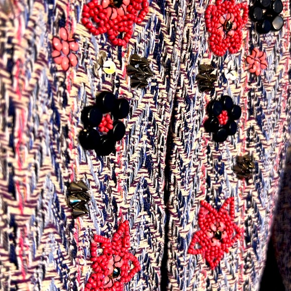 M Summer of Love Flower Knitted Cardigan Women Loose RoundNeck LongSleeve Beads - Picture 5 of 17